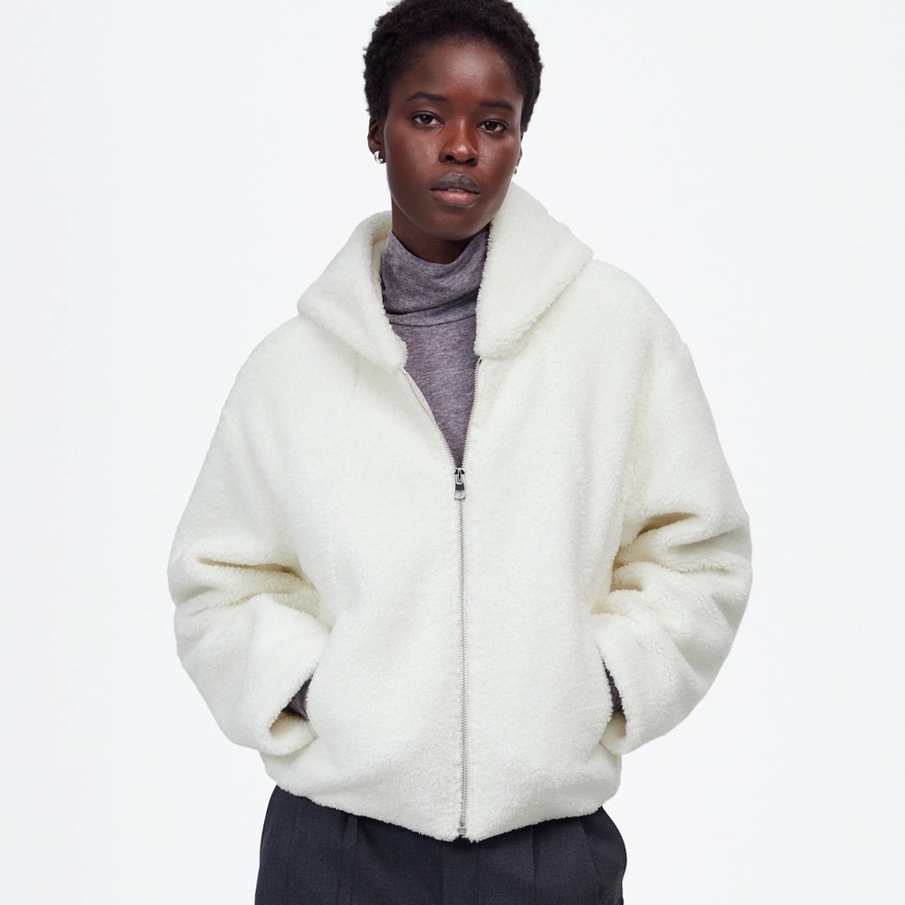 Madewell sherpa bomber jacket, size medium